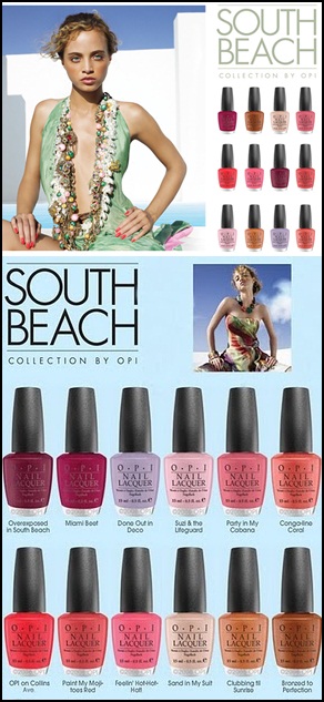The OPI South Beach Collection nail polish colors span from a playful nude